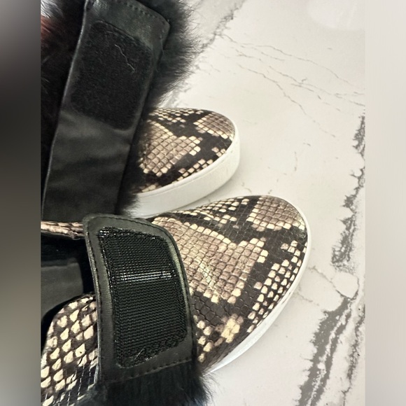 Michael Kors Fur Maven Embossed Leather slip-on sneakers Size 6 - Picture 6 of 8
